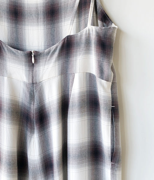 PHEENY/RAYON OMBRE CHECK ALL-IN-ONE(CHARCOAL)