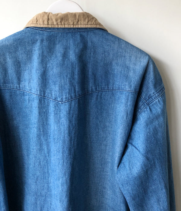 nowos/DENIM OVERSIZED SHIRT(INDIGO)