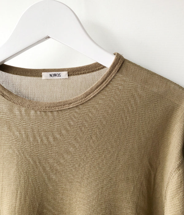 nowos/COTTON TULLE TOPS(KHAKI)