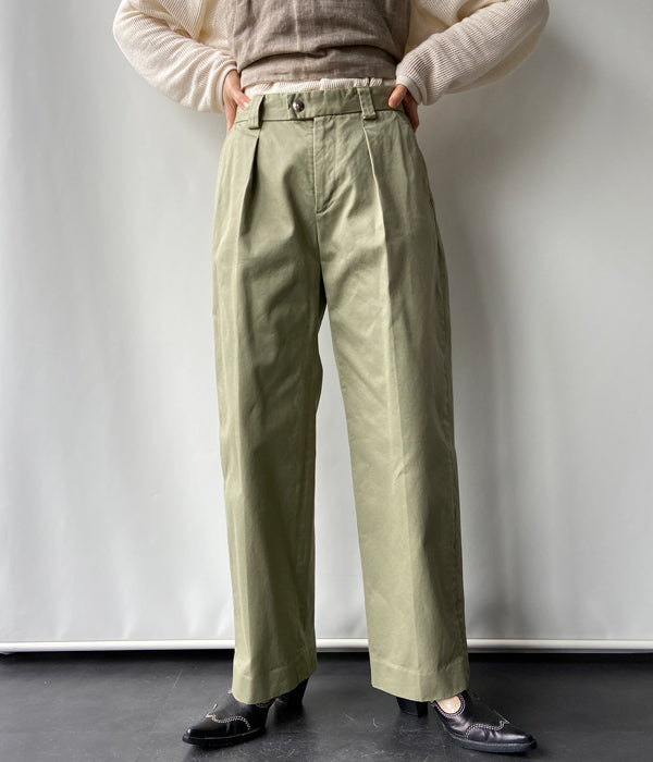 最終値下げ　FUMIKA_UCHIDA/CHINO TAPERED SLACKS FUMIKA_UCHIDA/CHINO TAPERED SLACKS(KHAKIBEIGE_silver)