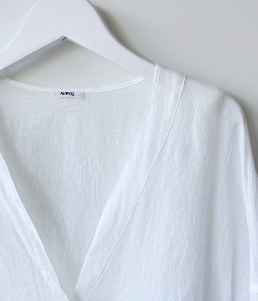 nowos/OVERSIZED BLOUSE(WHITE)