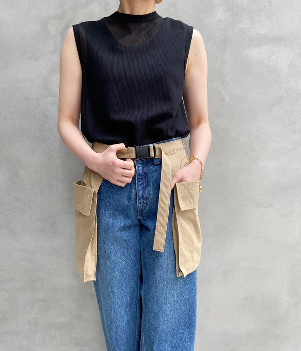 pheeny 23SS Cotton nylon dump apron エプロン PHEENY/COTTON NYLON DUMP APRON(SAND)