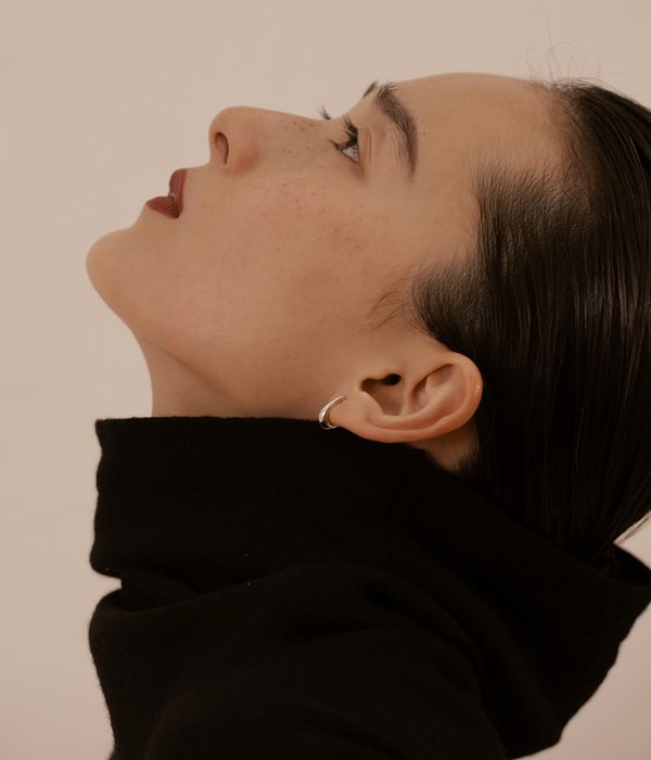 R.ALAGAN/TINY TINY PUFFY HOOPS (SILVER)